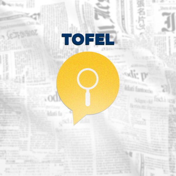 The official product image for the 'TOEFL Blitz Pack' from read4more.com. A magnifying glass icon symbolizes this quick and focused 5-lesson review course for the TOEFL (and TOFEL) exam.