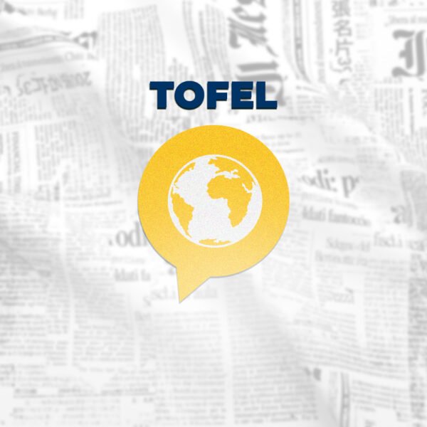 The official product image for the 'Complete TOEFL Pack' from read4more.com. A globe icon inside a speech bubble is shown, representing our comprehensive online TOEFL (and TOFEL) preparation course for international students.