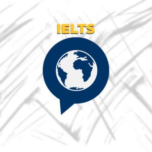 The official product image for the 'Complete IELTS Pack' from read4more.com. A globe icon inside a speech bubble represents our comprehensive online IELTS preparation course for achieving international academic and professional goals.